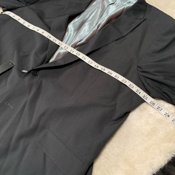 New Fubu Collection Mens Black White Striped Button Blazer Jacket Size 50L - Picture 6 of 10